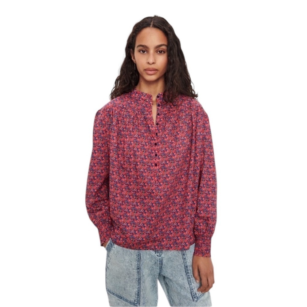 ba&sh Freja Floral Cotton Blouse Size L